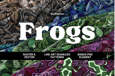 Magic Frogs Line Art Patterns