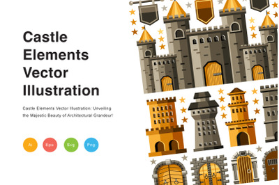 Castle Elements Vector Illustration