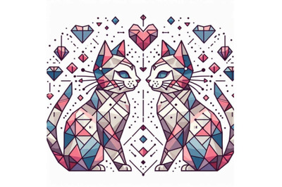 solated two cats in love