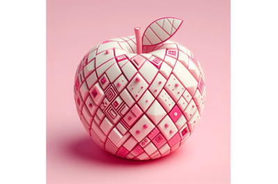 Apple , pink background 3D