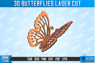 3D Butterflies | Summer Design | Decorative Butterflies | CNC File