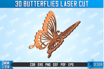 3D Butterflies | Summer Design | Decorative Butterflies | CNC File