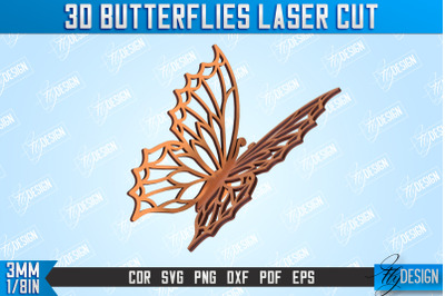 3D Butterflies | Summer Design | Decorative Butterflies | CNC File