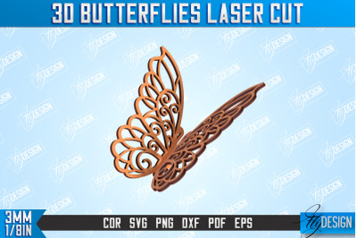 3D Butterflies | Summer Design | Decorative Butterflies | CNC File