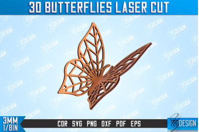 3D Butterflies | Summer Design | Decorative Butterflies | CNC File