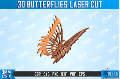 3D Butterflies | Summer Design | Decorative Butterflies | CNC File