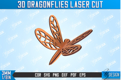 3D Dragonfly | Summer Design | Decorative Dragonfly | CNC File