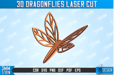 3D Dragonfly | Summer Design | Decorative Dragonfly | CNC File