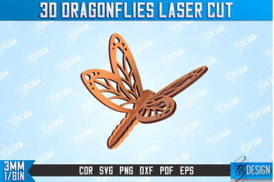 3D Dragonfly | Summer Design | Decorative Dragonfly | CNC File