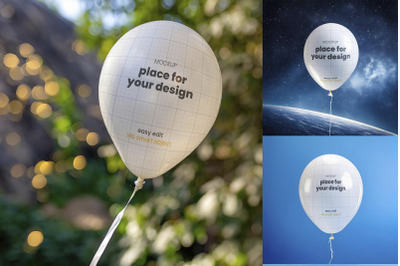 Plastic Balloons floating mockups