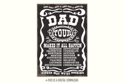 Fatherhood Tour PNG, Whiskey Dad Shirt Design, Happy Fathers Day, Vintage Label, Dad Quotes, Printable, Sublimation File, Digital Download