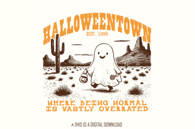 Retro Halloweentown 1998 PNG, Ghost, Spooky Vibes, Trendy Fall &amp; Halloween Ghost Sublimation Designs, Vintage Halloween Shirt Digital