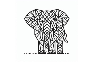 Hand drawn elephant icon,one li