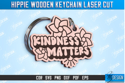 Hippie Wooden Keychain | Hippie Style | Retro Vibes | CNC File