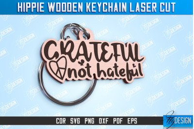 Hippie Wooden Keychain | Hippie Style | Retro Vibes | CNC File