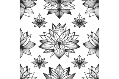 Trendy lotus line art vector. Mini