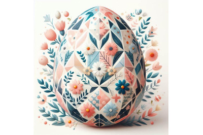 cute Easter egg decorated with