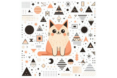 cute cat white background Clipart