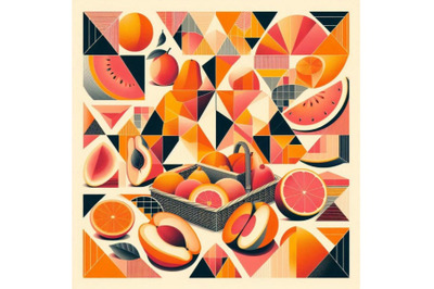 Abstract peach Fruit Market ret