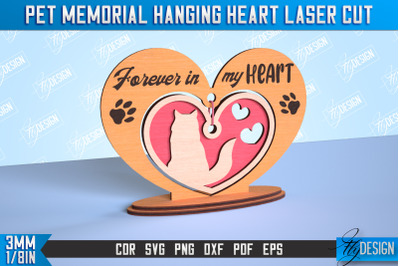 Pet Memorial Hanging Heart | Home Pets Memorial | Angel Wings | CNC