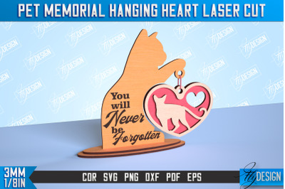 Pet Memorial Hanging Heart | Home Pets Memorial | Angel Wings | CNC