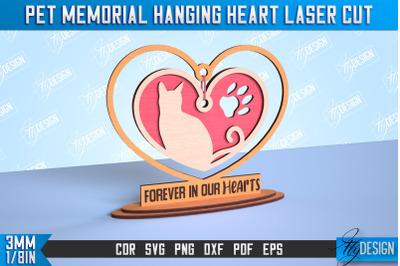 Pet Memorial Hanging Heart | Home Pets Memorial | Angel Wings | CNC