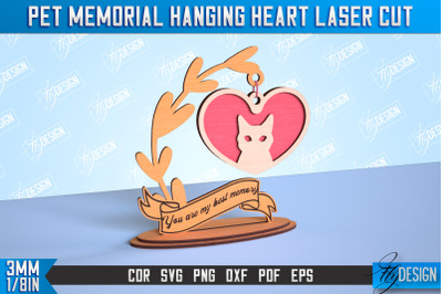 Pet Memorial Hanging Heart | Home Pets Memorial | Angel Wings | CNC