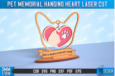 Pet Memorial Hanging Heart | Home Pets Memorial | Angel Wings | CNC