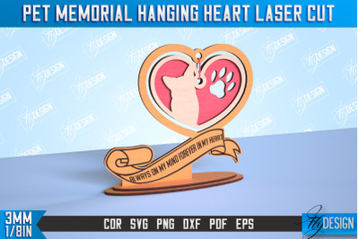 Pet Memorial Hanging Heart | Home Pets Memorial | Angel Wings | CNC