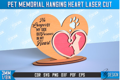 Pet Memorial Hanging Heart | Home Pets Memorial | Angel Wings | CNC