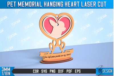 Pet Memorial Hanging Heart | Home Pets Memorial | Angel Wings | CNC