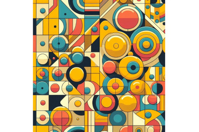 Retro seamless pattern with circles. Colorf