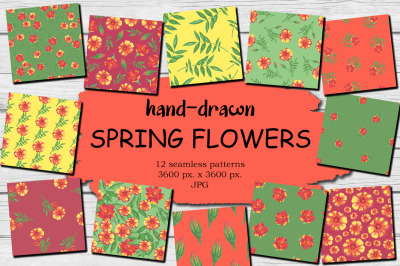 Marigold Spring Floral Background