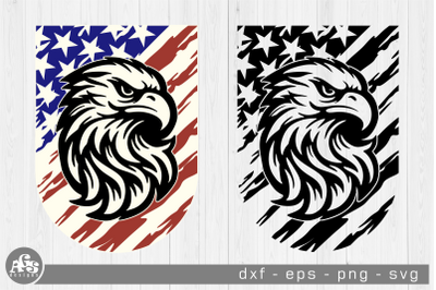 4th July Eagle Head With USA Flag Svg Design