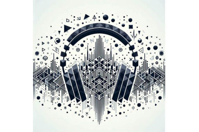 Headphones icon with sound wave beats