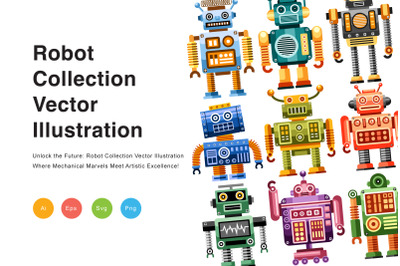 Robot Collection Vector Illustration