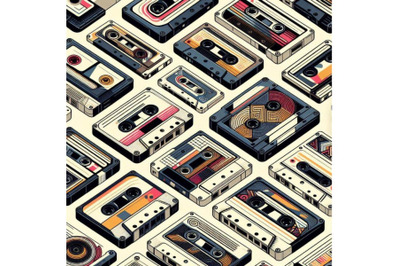 Vintage music cassettes