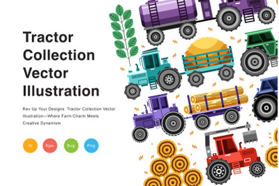 Tractor Collection Vector Illustration