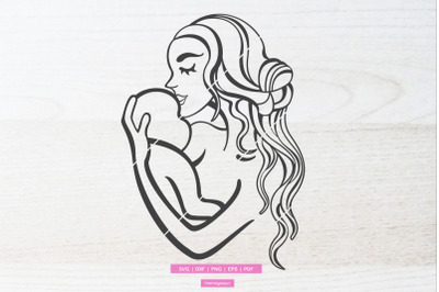 Mom svg, mom holding baby svg, mom and baby svg, mother svg