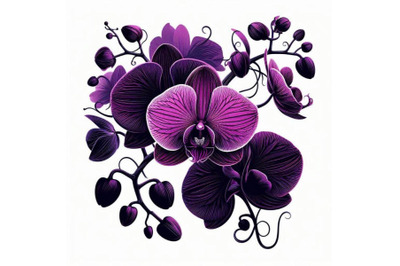 Purple orchid isolated