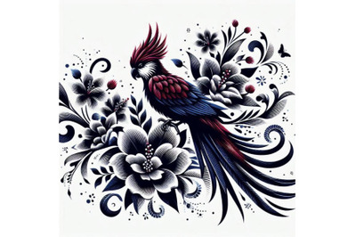 Beautiful vector pattern with nice  rosella b