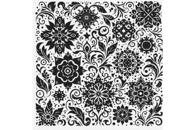 Lacy flourish geometric seamless pattern