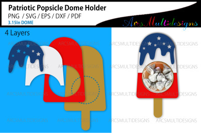 Patriotic Popsicle candy dome holder template