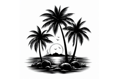 Coconut tree isolated