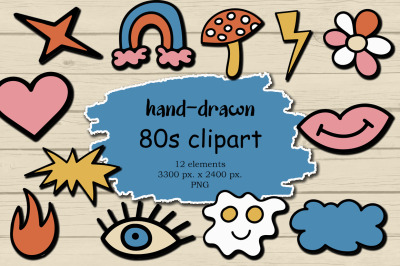 80s Clipart Retro Vintage PNG