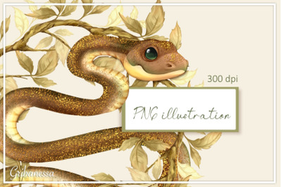 Snake Floral illustration | PNG Sublimation design&3A;