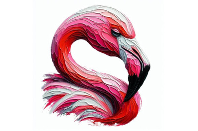 01 Flamingo abstract art brut animal characte