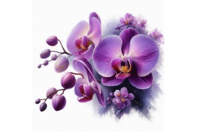 01 Purple orchid isolated