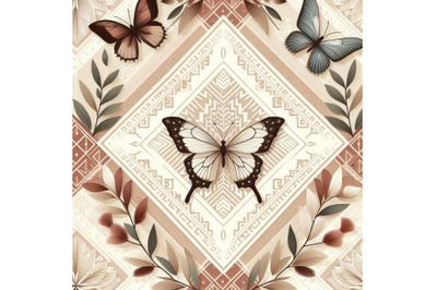 Seamless beige pattern with white and bro