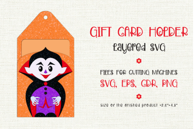 Little Vampire | Halloween Gift Card Holder | Paper Craft Template